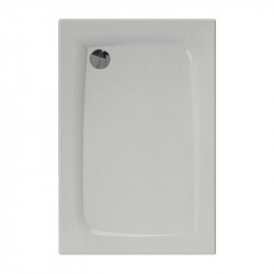 Allibert Receveur douche blanc mat effet pierre 120 x 80 cm vidage angle gauche Kobleo