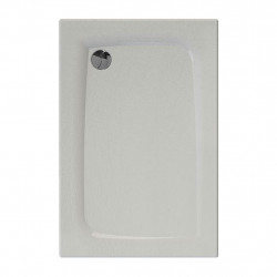 Allibert Receveur douche blanc mat effet pierre 120 x 90 cm vidage angle gauche Kobleo