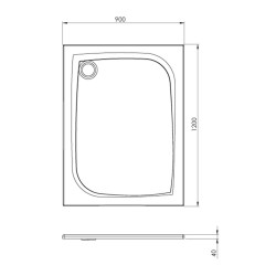 Allibert Receveur douche blanc mat effet pierre 120 x 90 cm vidage angle gauche Kobleo