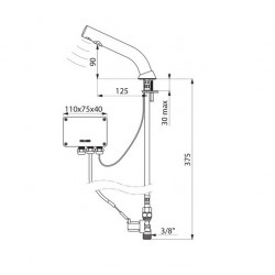 Delabie Robinet électronique BINOPTIC M3/8 robinet sur secteur 230/12V avec t Kobleo