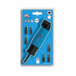 Leman Renvoi d'angle 90° pour visseuse avec 7 embouts Kobleo