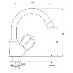 Porcher Robinet ULYSSE C tube orientable tête 15x21 disques céramique chromé Porcher Kobleo
