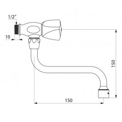 Delabie Robinet d'évier bec 150mm M1/2 en laiton chromé Delabie Kobleo