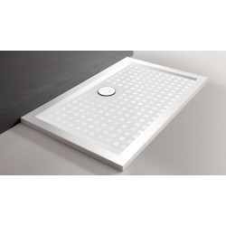 Leda Receveur rectangulaire Space minéral antidérapant 80x100 cm blanc L12S Kobleo