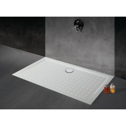 Leda Receveur rectangulaire Space minéral antidérapant 80x100 cm blanc L12S Kobleo