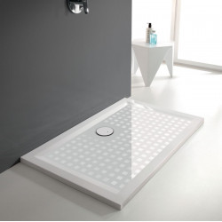 Leda Receveur rectangulaire Space minéral antidérapant 90x160 cm blanc L12S Kobleo