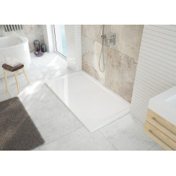 Leda Receveur rectangulaire Space minéral antidérapant 90x160 cm blanc L12S Kobleo