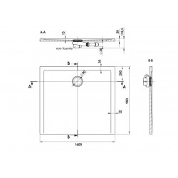 Leda Receveur rectangulaire Space minéral antidérapant 90x160 cm blanc L12S Kobleo
