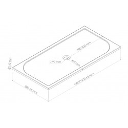 Ondée Receveur douche rectangulaire 80x160cm béton synthèse extra-plat color Kobleo