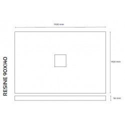 Ondée Receveur de douche résine de synthèse gris 90x140x4 cm RESINE90x140 Ondée Kobleo