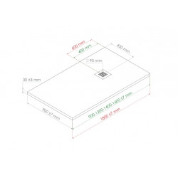 Ondée Receveur douche rectangulaire 90x160cm résine extra-plat coloris anthr Kobleo