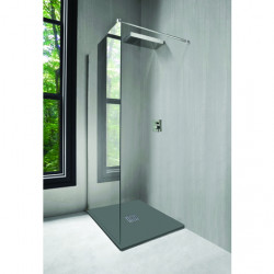 Ondée Receveur douche carré 90 x 90 cm résine extra-plat coloris gris clair  Kobleo