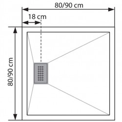 Kinedo Receveur carré Kinecompact 80 x 80 x 8,5 cm RD530 Kinedo Kobleo
