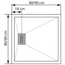 Kinedo Receveur de douche carré 90 x 90 x 8,5 cm Kinecompact RD531 Kinedo Kobleo