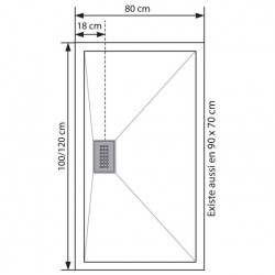 Kinedo Receveur de douche rectangulaire 100 x 80 x 8,5 cm Kinecompact RD534 Kinedo Kobleo