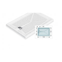 Akw Receveur de douche extra-plat 1000x700mm Braddan accessibilité PMR Akw Kobleo