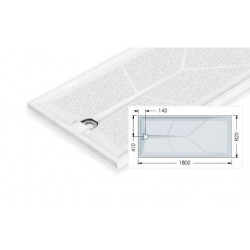 Akw Receveur de douche extra-plat 1800x820mm Braddan accessibilité PMR Akw Kobleo