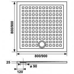 Creazur Receveur carré Resisol 90 x 90 cm 200601 Creazur Kobleo