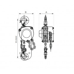 Stockman Palan manuel chaîne premium charge maxi 500 kg Hauteur d'élévation 9 m Kobleo