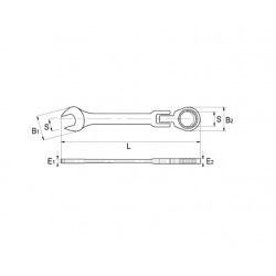 Irimo Clé mixte à cliquet réversible 10 mm tête amovible 37183 Irimo Kobleo