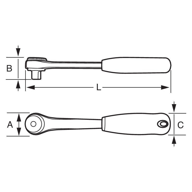 Bahco Cliquet réversible ronde 1/4'' avec 72 dents et un angle d'action de 5 Bahco Kobleo Bahco Cliquet réversible ronde 1/4'' avec 72 dents et un angle d'action de 5 Bahco Kobleo