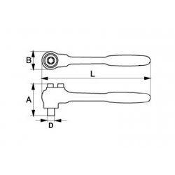 Bahco Cliquet réversible 1/2 isolé VDE, 270 mm 8150-1/2V Kobleo
