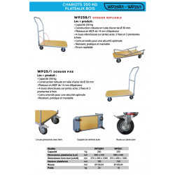 Stockman Chariot dossier fixe 250 Kg 970x460x1000 mm WP25/1 Stockman Kobleo