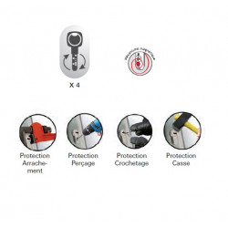 Thirard Cylindre 2 entrées 30 x 60 mm Nickelé mat avec 4 clés Federal Kobleo