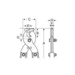 Bahco Coupe-câble isolé pour cuivre/aluminium, 552 mm 2520 S Kobleo