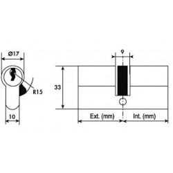 Tesa Cylindre 2 entrées TE5 laiton Varié 40x40 mm Kobleo