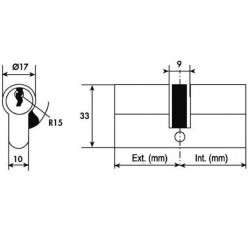 Tesa Cylindre 2 entrées TE5 laiton Varié 35x35 mm Kobleo