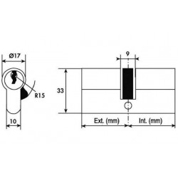 Tesa Cylindre 2 entrées TE5 laiton varié 30x30 mm Kobleo