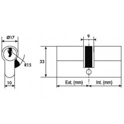 Tesa Cylindre 2 entrées TE5 laiton s'entrouvrant 50x40 mm Kobleo