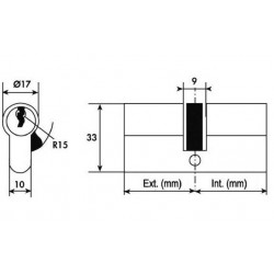 Tesa Cylindre 2 entrées TE5 laiton Varié 50x40 mm Kobleo