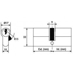 Tesa Cylindre 2 entrées TE5 nickelé varié 40x40 mm Kobleo