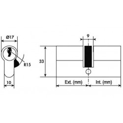 Tesa Cylindre 2 entrées TE5 laiton s'entrouvrant 35x35 mm Kobleo