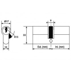 Vachette Cylindre 2 entrées V5 varié Laiton 30x30 mm Kobleo