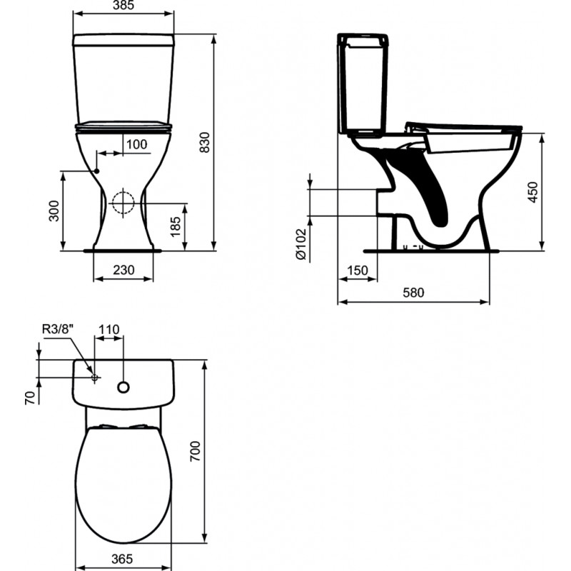 Cuvette WC surélevée