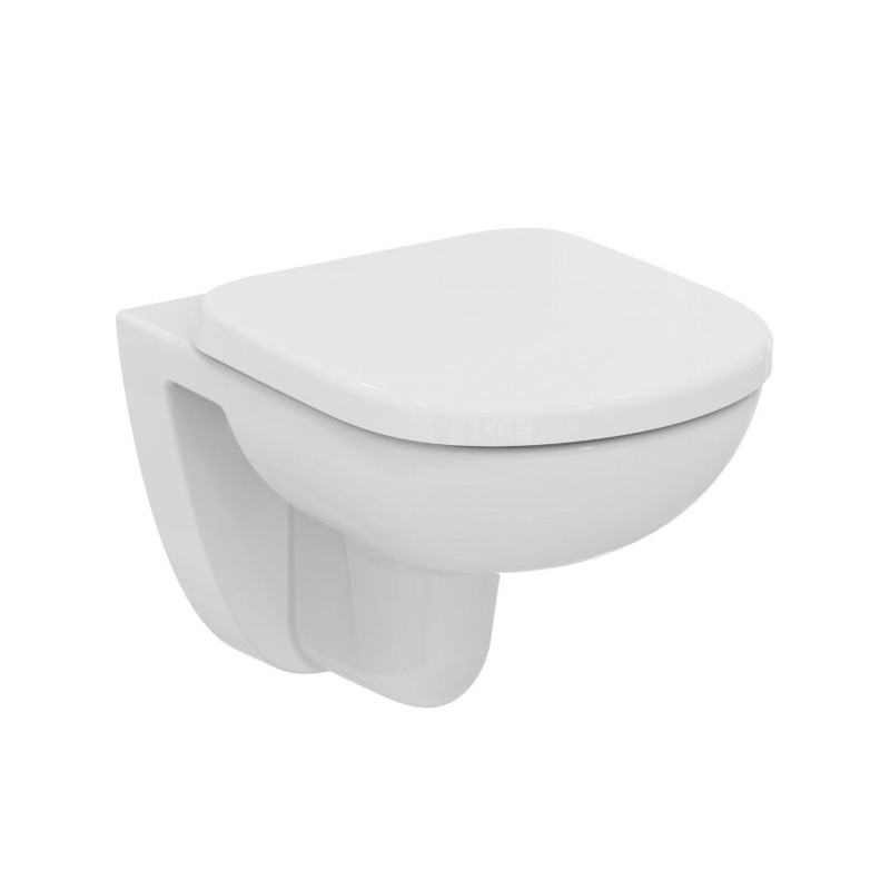 Ideal standard Cuvette WC suspendue avec abattant standard en porcelaine 48x37cm Kheo Kobleo