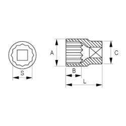 Irimo Douille 3/4 12 pans métrique 36 mm 131B-36-2 Irimo Kobleo