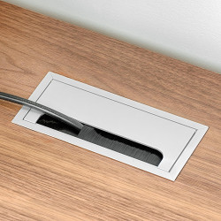 Emuca 5 Passe-câbles table rectangulaire 158x80mm encastrer Aluminium Anodis Kobleo