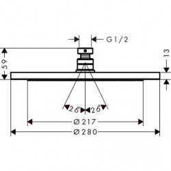 Hansgrohe Douche de tête Croma Diam 280 mm 1 jet EcoSmart chromé Hansgrohe Kobleo