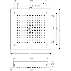 Hansgrohe Douche de tête Raindance E 400 x 400 mm 1 jet chromé Hansgrohe Kobleo
