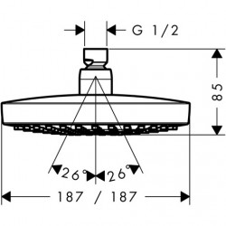 Hansgrohe Douche de tête Croma Select E Diam 180 mm 2 jets chromé Hansgrohe Kobleo