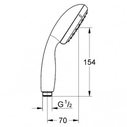 Grohe Douchette Tempesta chromée 2 jets débit constant 5L Kobleo