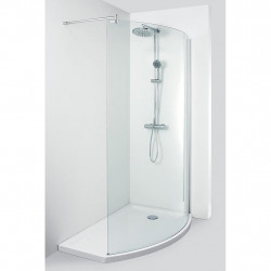 Allibert DoucheWalk in droit 140x90x210 cm transparent neutre chromé receveurWi Kobleo