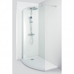 Allibert DoucheWalk in gauche 125x90x210 cm transparent neutre chromé receveurW Kobleo