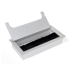 Emuca 5 Passe-câbles table rectangulaire 158x80mm encastrer Aluminium Anodis Kobleo