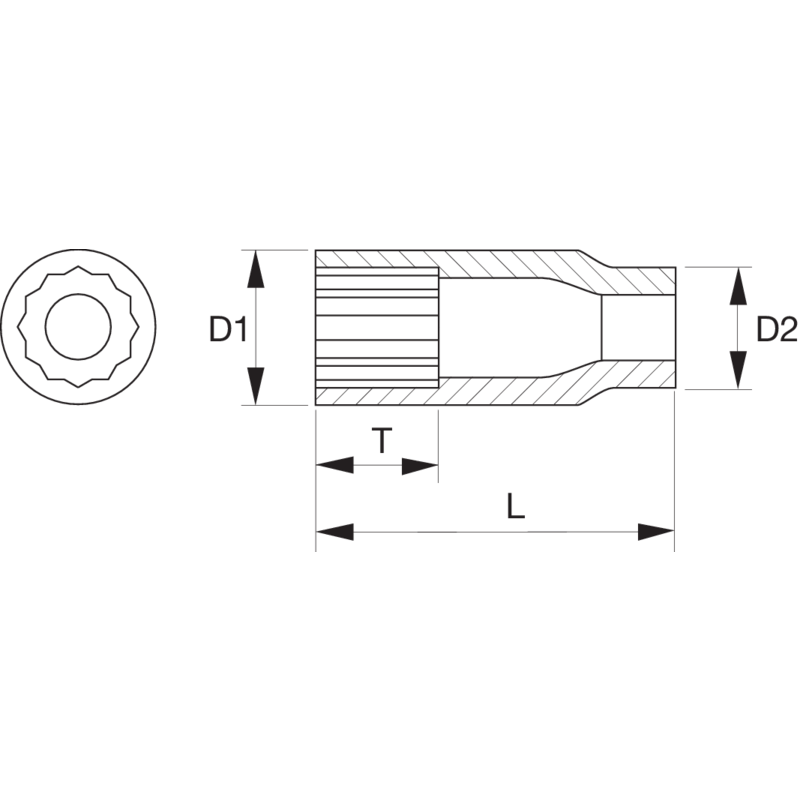 Bahco Douille longue 12 pans 3/8 9 mm A7402DM-9 Bahco Kobleo Bahco Douille longue 12 pans 3/8 9 mm A7402DM-9 Bahco Kobleo