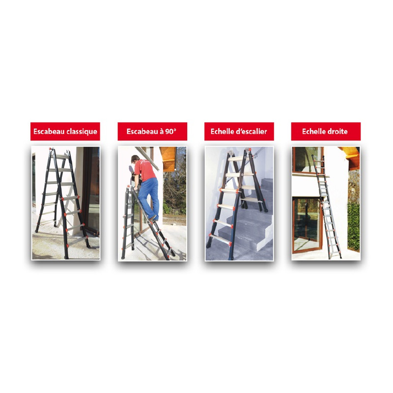 Helder Pro Échelle multifonction longueur maxi. déployé 3,03 m JAG3-4x3 JAGUAR 3 Helder Pro Kobleo Helder Pro Échelle multifonction longueur maxi. déployé 3,03 m JAG3-4x3 JAGUAR 3 Helder Pro Kobleo